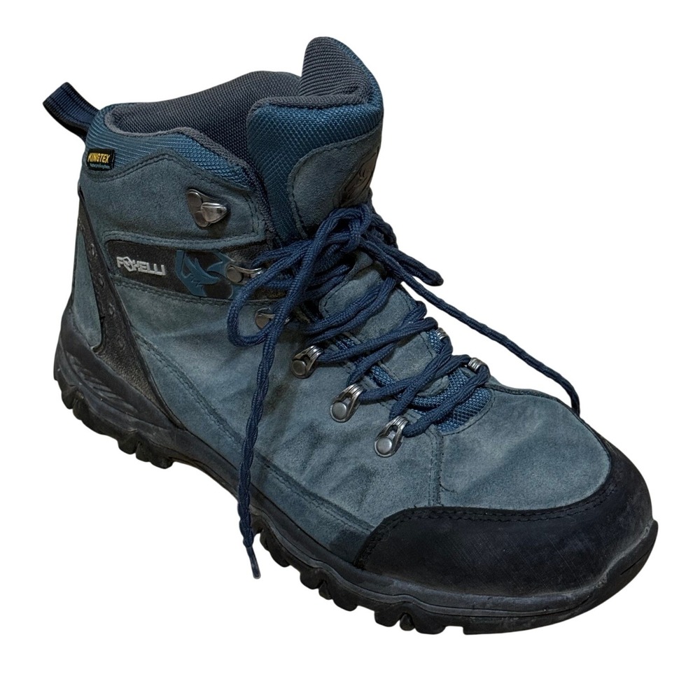 Foxelli Boots Men 9.5 Wide Blue Waterproof Hiking‎ Gore-Tex Trail Gorpcore